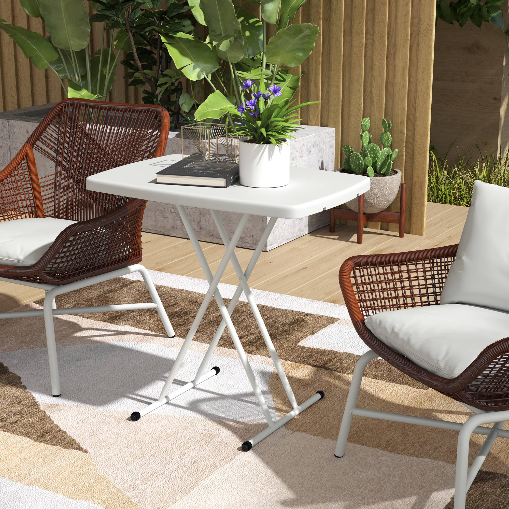 Table D'Appoint Pliable Garhe Flexy – 6 Hauteurs Réglables, Plateau 3 Positions, Charge 10 Kg, Idéal Intérieur Et Extérieur