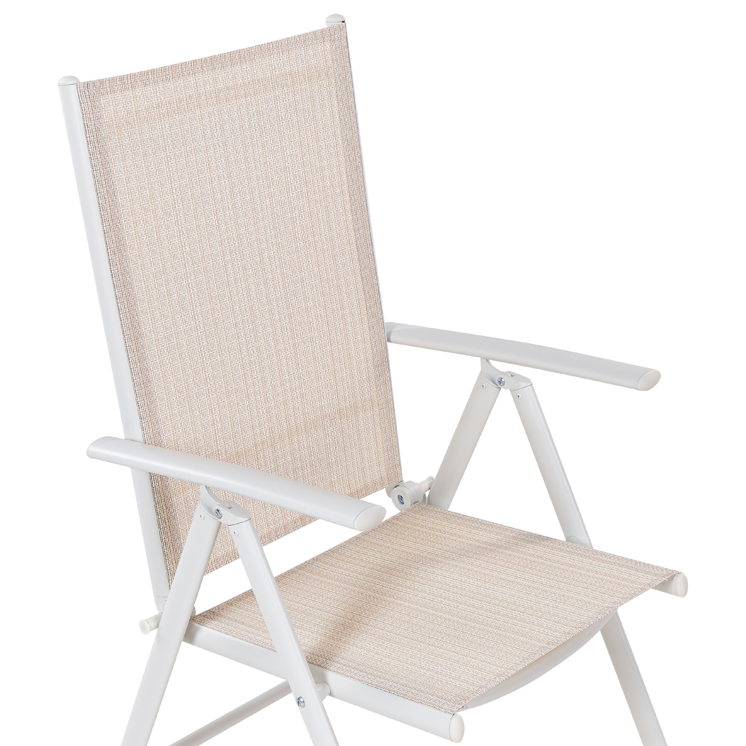 Chaise de jardin Aluminium Beige CATANIA - Beliani - Image 8