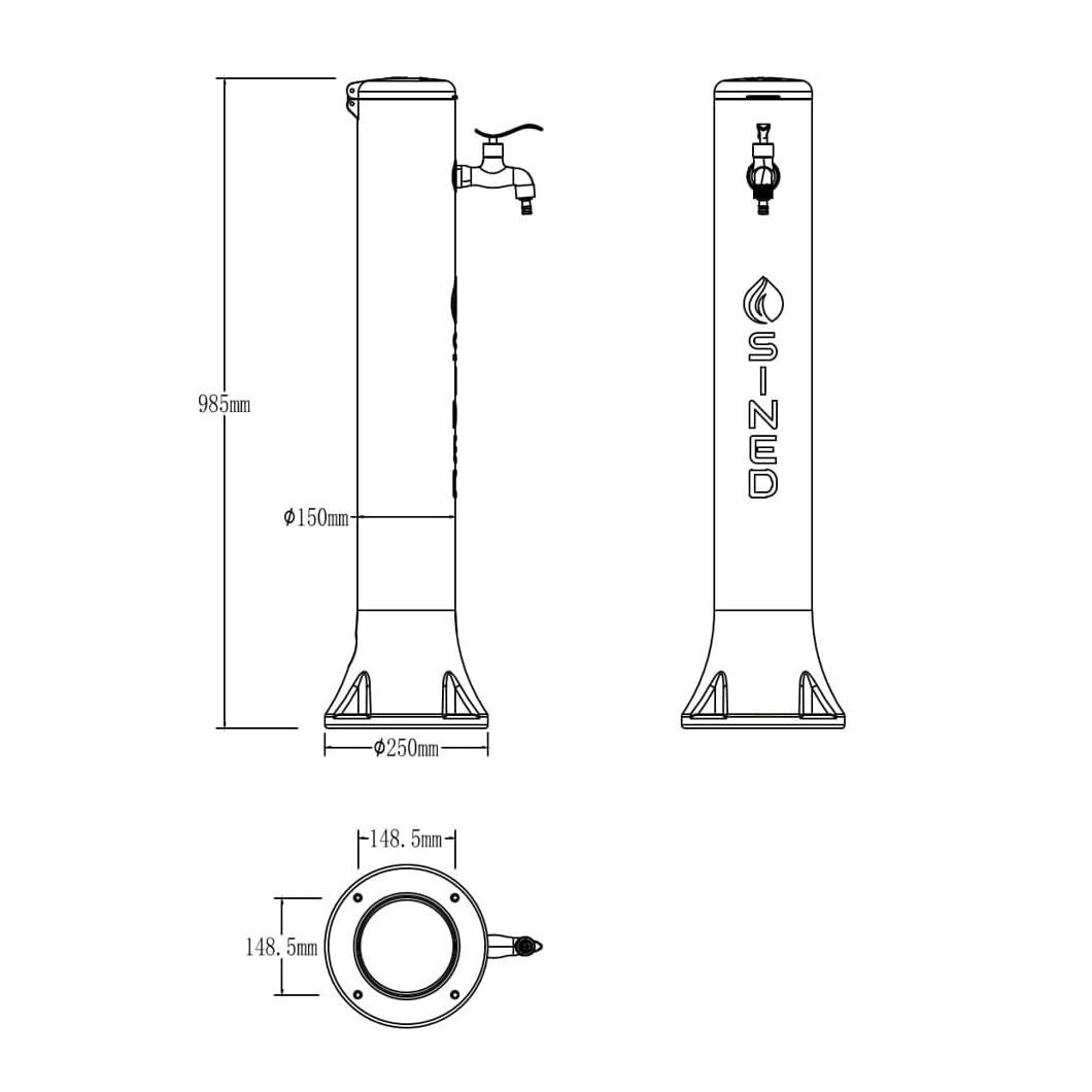 Fontaine Blanche En Hdpe Raccords Rapides Sined Fontaine Triton Blanche Hauteur 100 Cm - Image 8