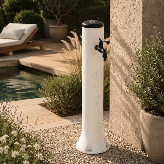 Fontaine Blanche En Hdpe Raccords Rapides Sined Fontaine Triton Blanche Hauteur 100 Cm - Image 1