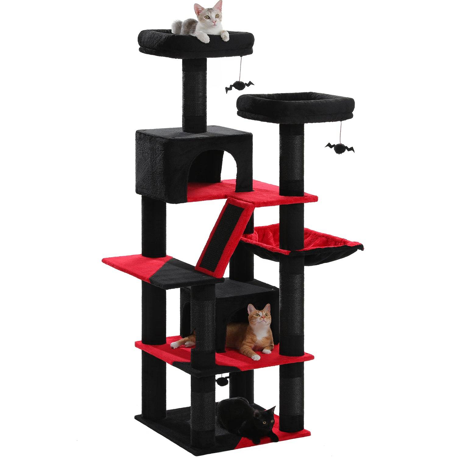 Grand Arbre à Chat Multi-Niveaux 180 cm Gris Foncé PAWZ Road - Image 7