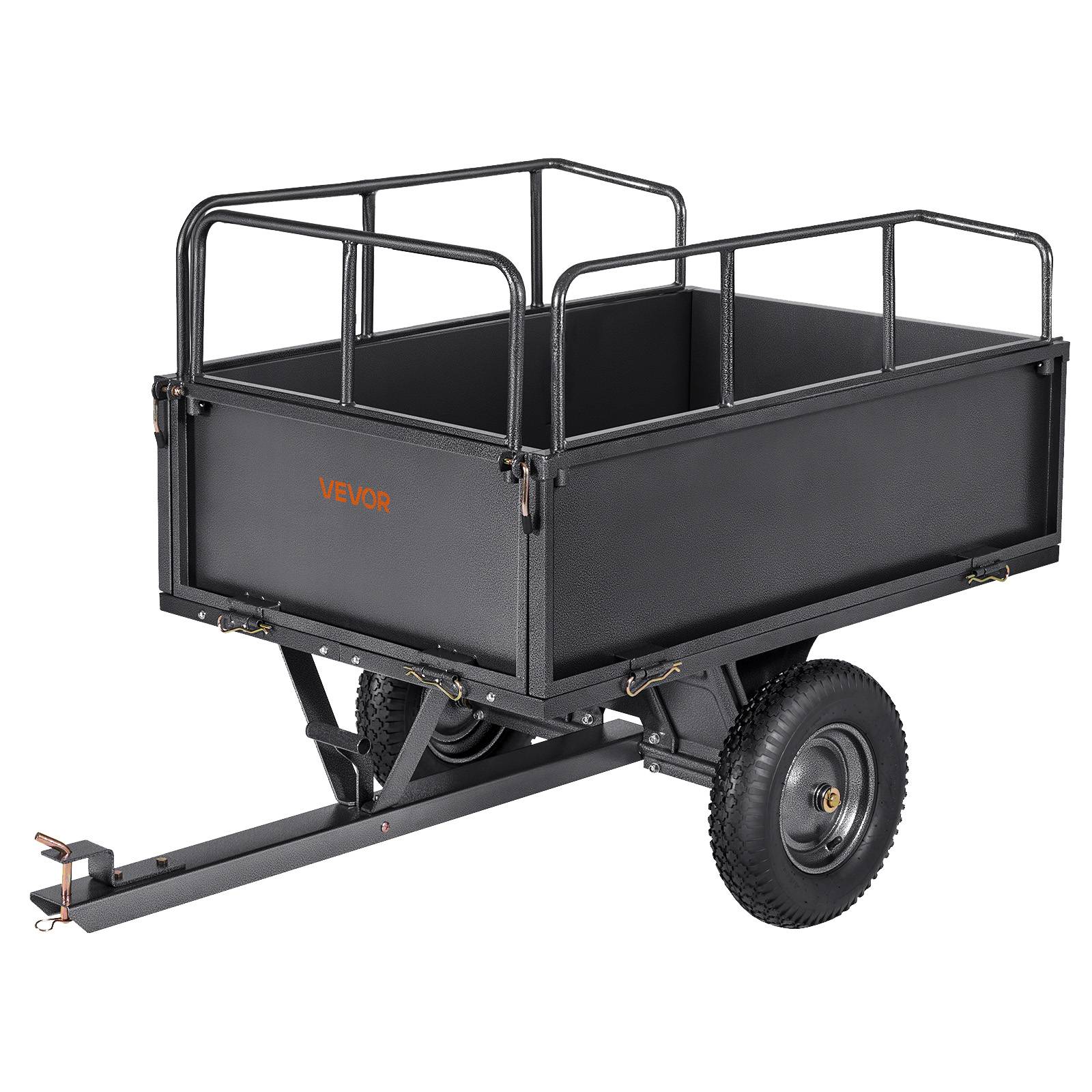 VEVOR Remorque benne basculante 481 L, tracteur tondeuse jardin acier, capacité 272 kg. - Image 1