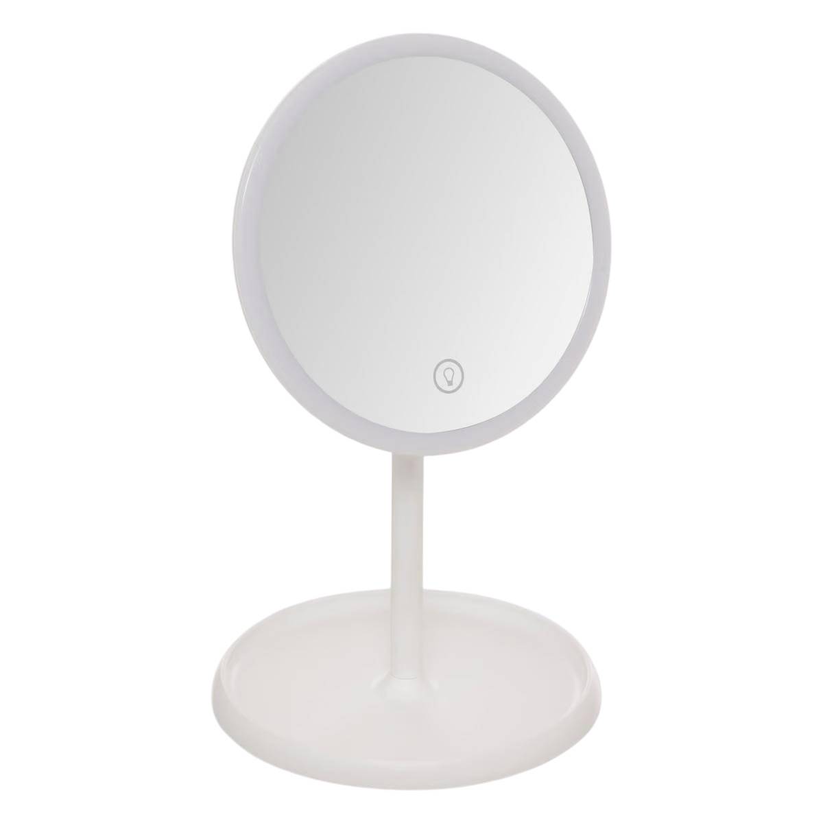 Miroir Lumineux à Poser "Tactile" 30cm Blanc - Image 1
