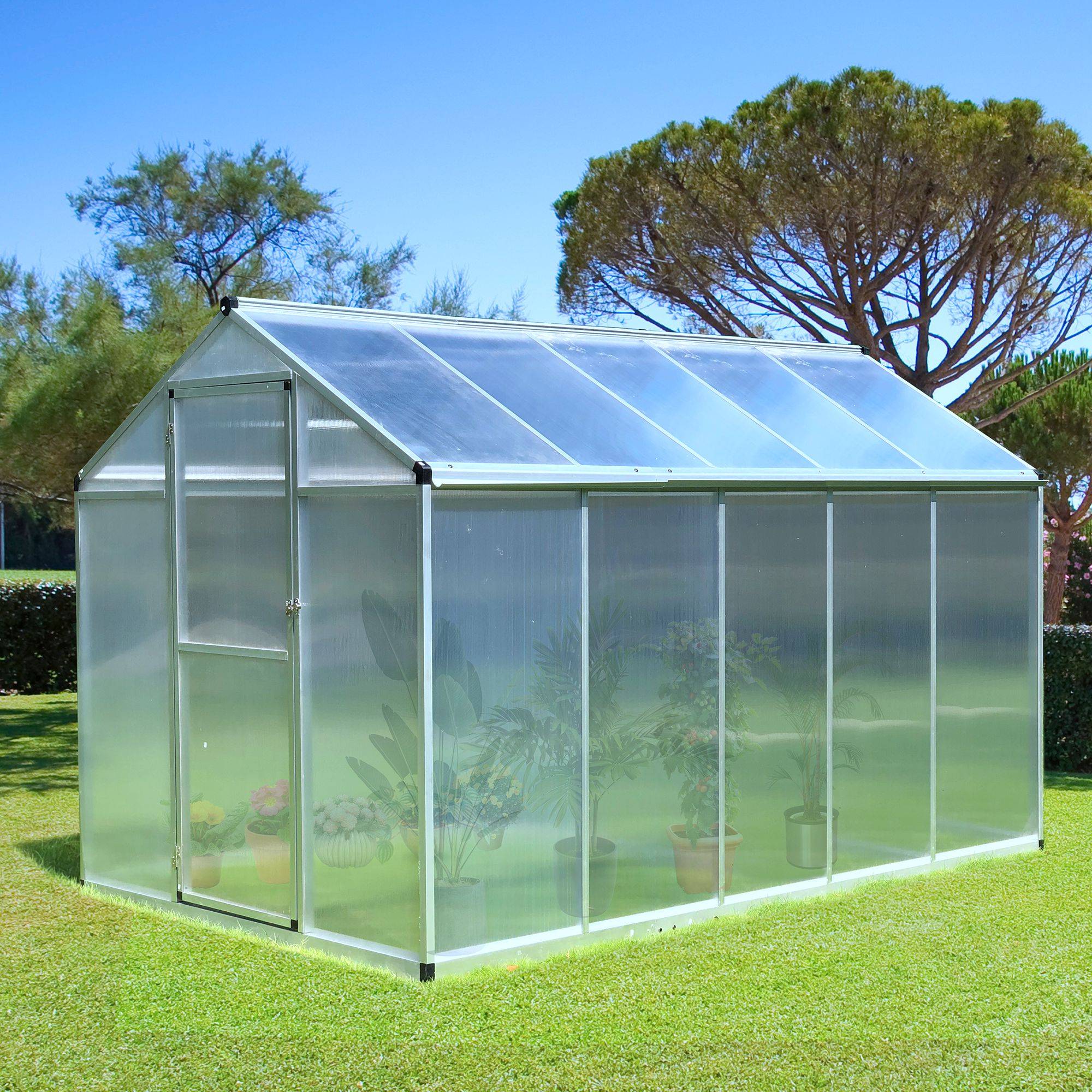 Serre de jardin Aluminium pour plantes et potager Protection optimale 303x183cm Transparent - ComfortXL Outdoor Living - Image 3