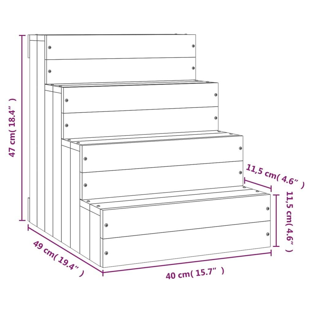 Vidaxl - Escalier pour animaux de compagnie Gris 40x49x47 cm Bois de pin vidaXL 822468 - Image 3