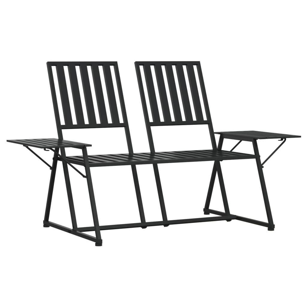 Maison Chic - Banc de jardin - Banc d'extérieur - Banquette 2 places 165 cm Noir Acier - Image 1