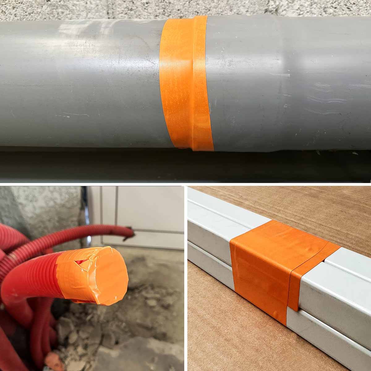 Ruban adhésif PVC orange bâtiment 75 mm x 33 m - 1 rouleau adhésif de ...
