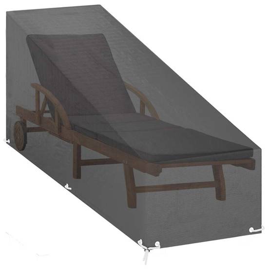 PANGIVO - Housses pour chaise longue polyéthylène noir 200 x 65 x 35/60 cm - PANGIVO - Image 5