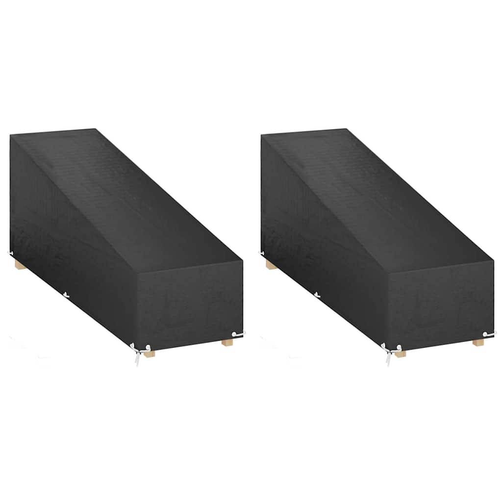 PANGIVO - Housses pour chaise longue polyéthylène noir 200 x 65 x 35/60 cm - PANGIVO - Image 1
