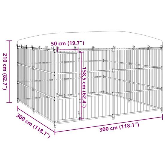Vidaxl - Chenil extérieur avec toit 300x300x210 cm vidaXL 170895 - Image 3
