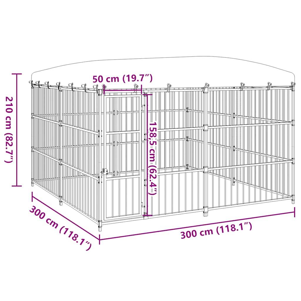 Vidaxl - Chenil extérieur avec toit 300x300x210 cm vidaXL 170895 - Image 3