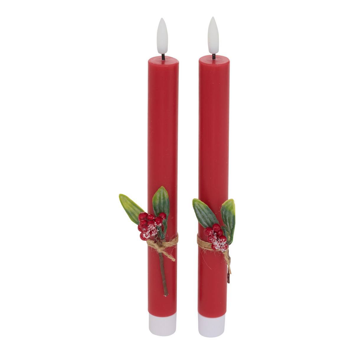 Atmosphera - Lot de 2 bougies LED Lupa bâton rouge - Atmosphera Créateur d'intérieur - Image 2