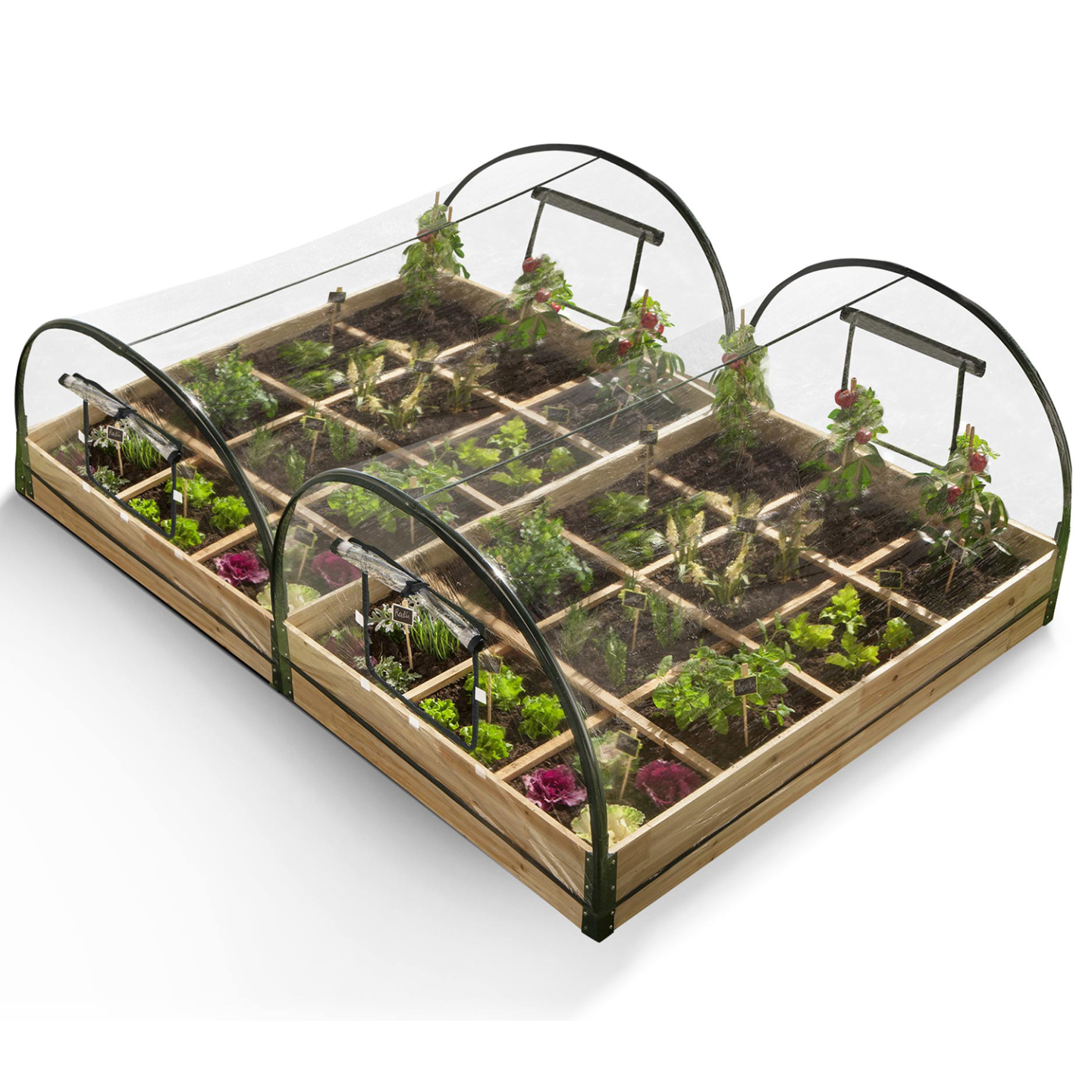Lot de 2 carrés potager 1,15x0.80 m 12 compartiments + housses - Image 2