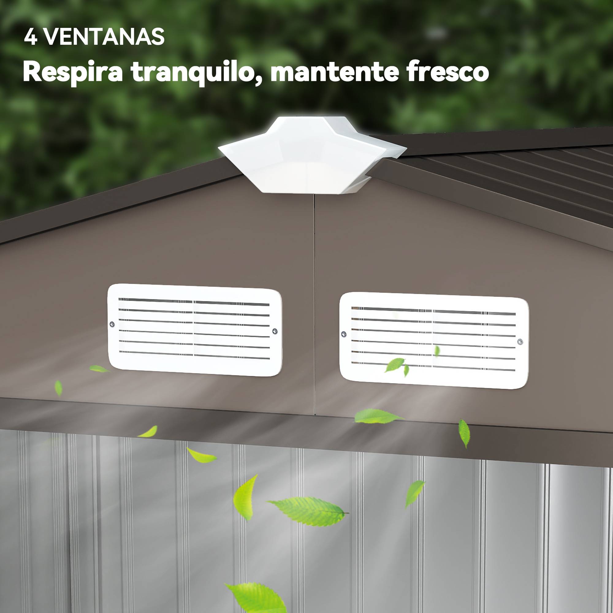 Abri de jardin acier galvanisé extérieur protection outils 213x130x185cm marron - ComfortXL Outdoor Living - Image 10