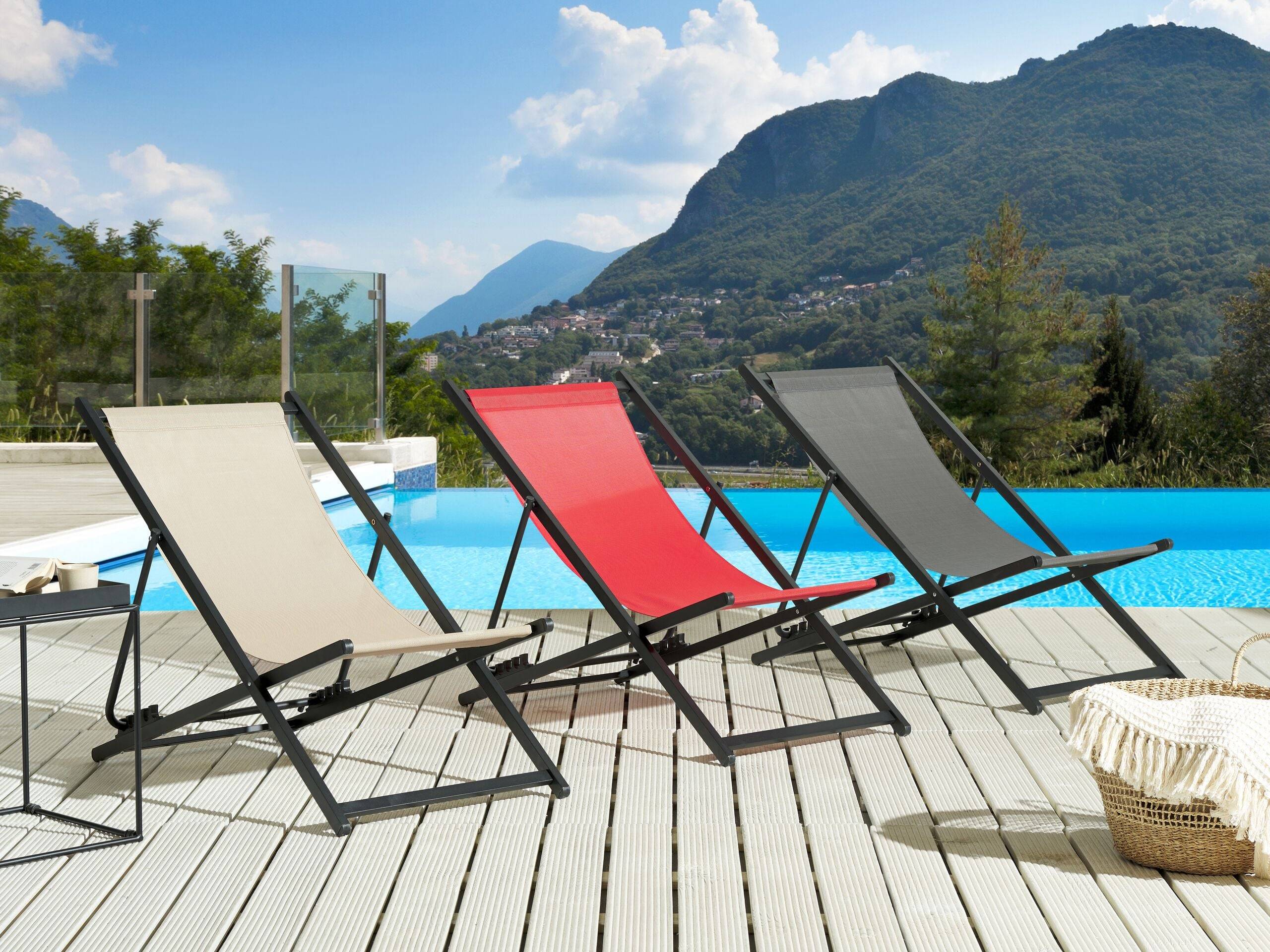 Beliani - Chaise longue Aluminium Rouge LOCRI II - Beliani - Image 1