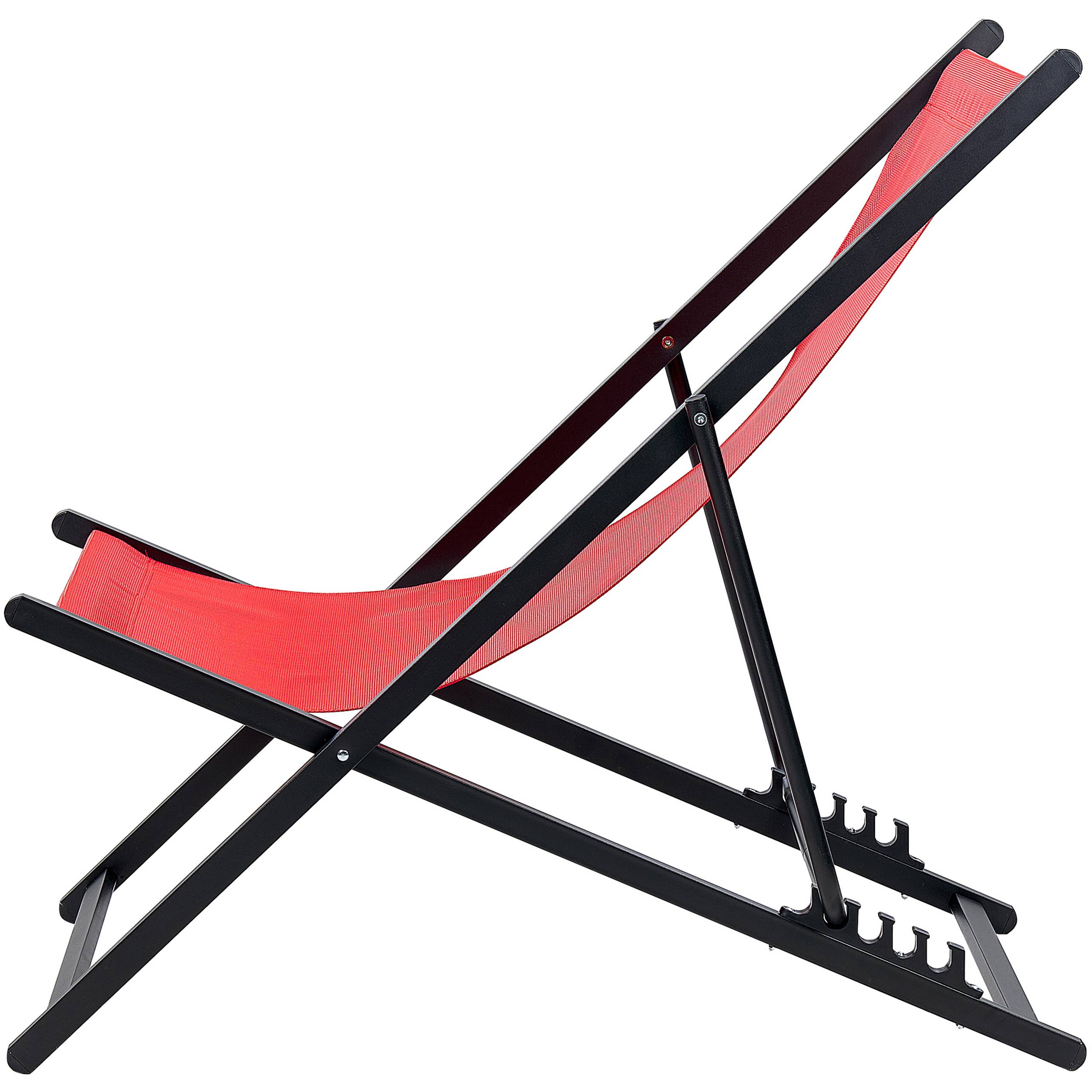 Beliani - Chaise longue Aluminium Rouge LOCRI II - Beliani - Image 5