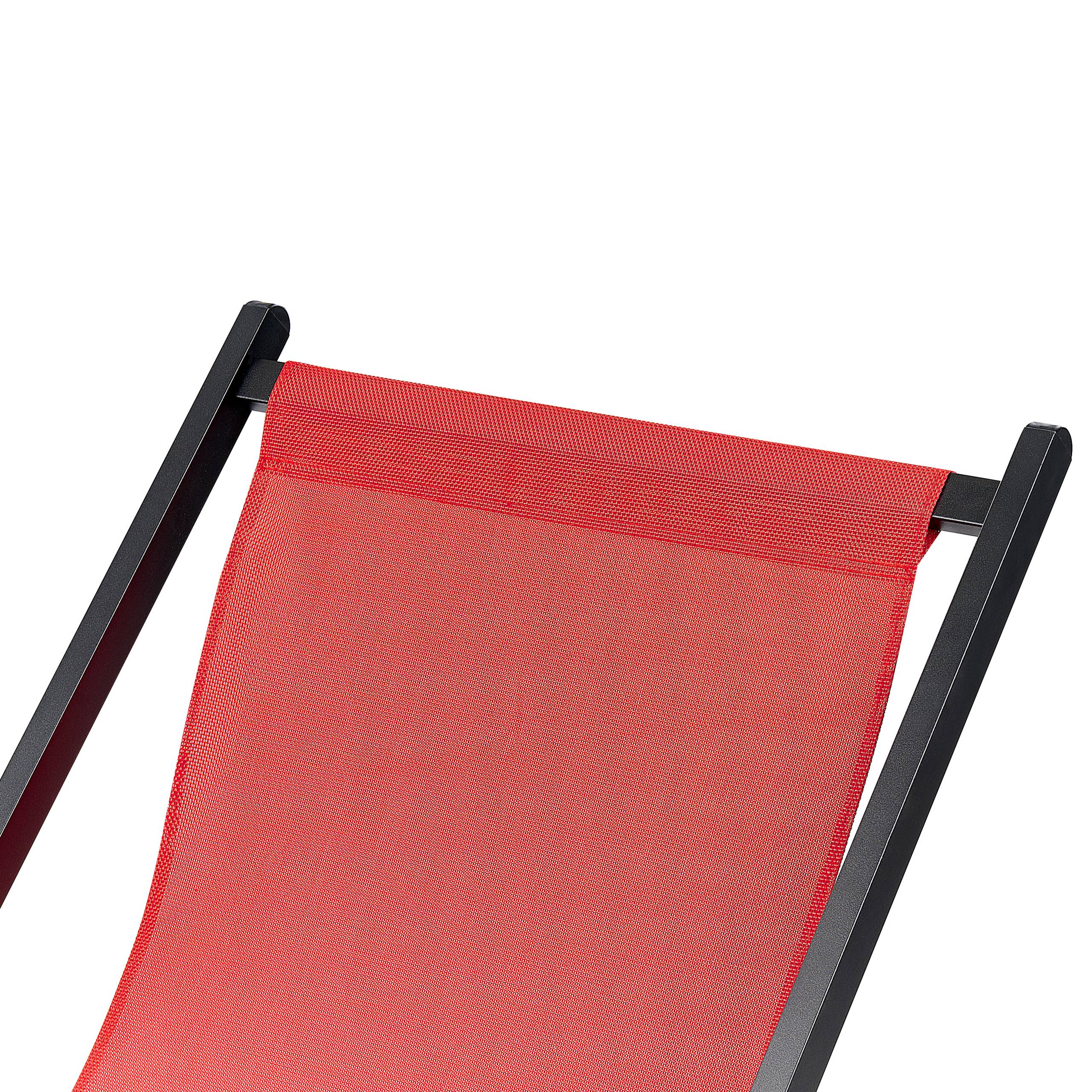 Beliani - Chaise longue Aluminium Rouge LOCRI II - Beliani - Image 7