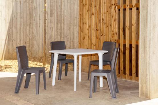 Set 4 chaises intérieur, extérieur gris foncé IRIS garbar - Image 3