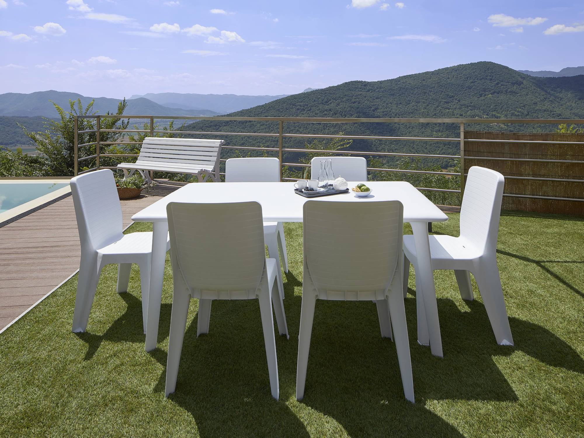 Set 4 chaises intérieur, extérieur gris foncé IRIS garbar - Image 9