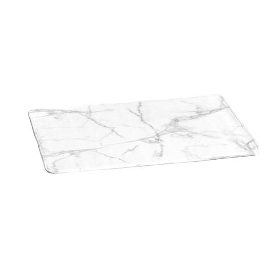 Tapis de Bain Microfibre "Effet Marbre" 45x75cm Blanc - Image 1