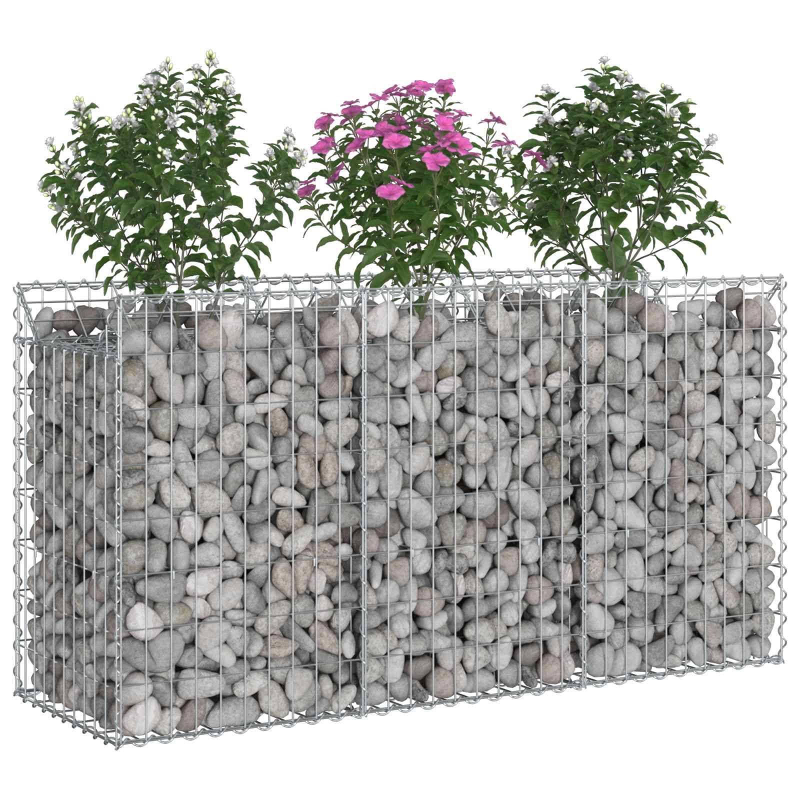 PANGIVO - Lit surélevé gabion Acier galvanisé Argenté 150 x 50 x 80 cm - PANGIVO - Image 3