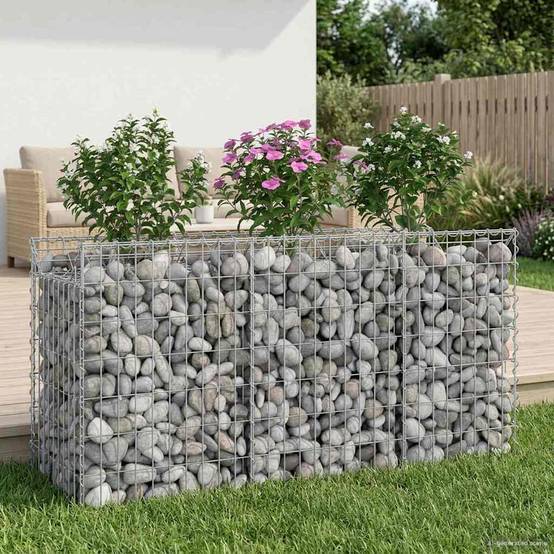 PANGIVO - Lit surélevé gabion Acier galvanisé Argenté 150 x 50 x 80 cm - PANGIVO - Image 4