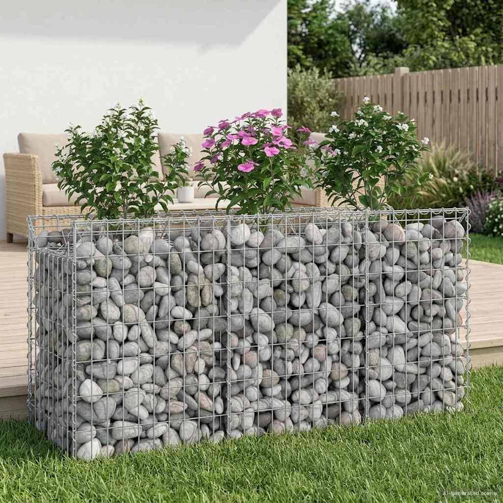 PANGIVO - Lit surélevé gabion Acier galvanisé Argenté 150 x 50 x 80 cm - PANGIVO - Image 4