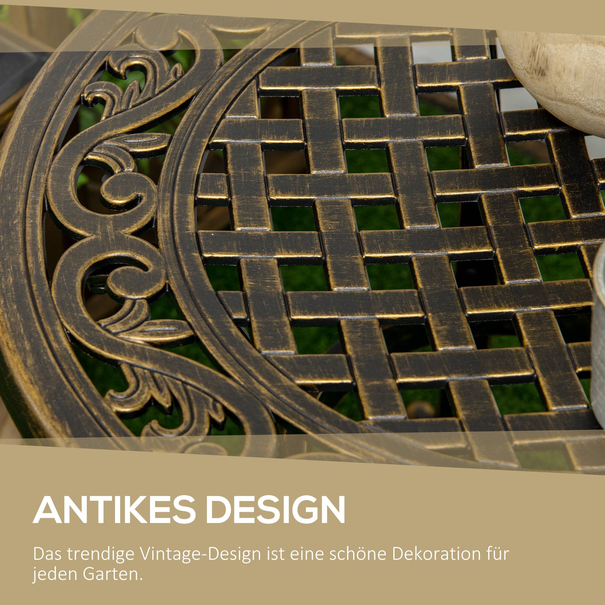 Table d'appoint extérieure aluminium moulé 60 x 60 x 52.5 cm - PANGIVO - Image 6