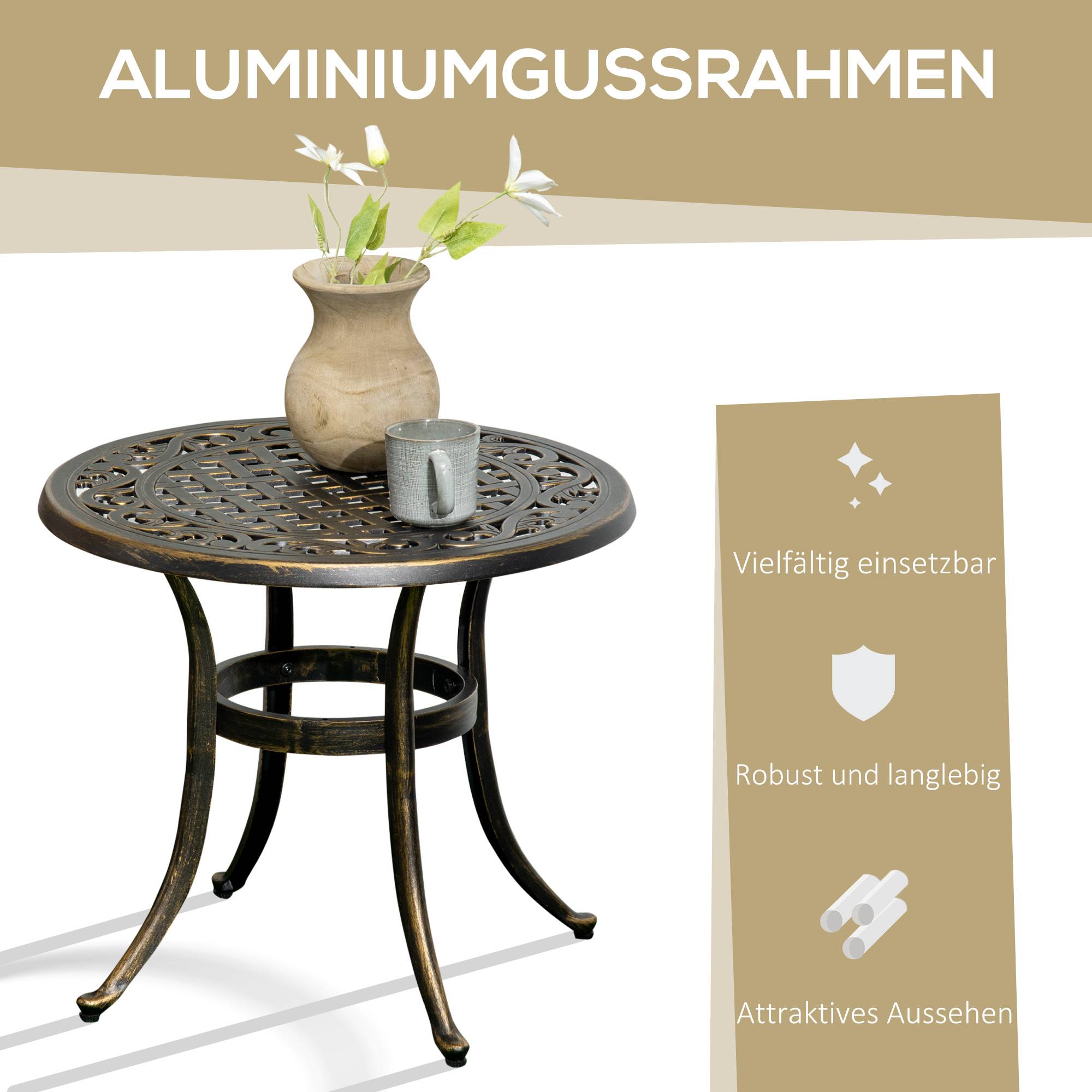Table d'appoint extérieure aluminium moulé 60 x 60 x 52.5 cm - PANGIVO - Image 7
