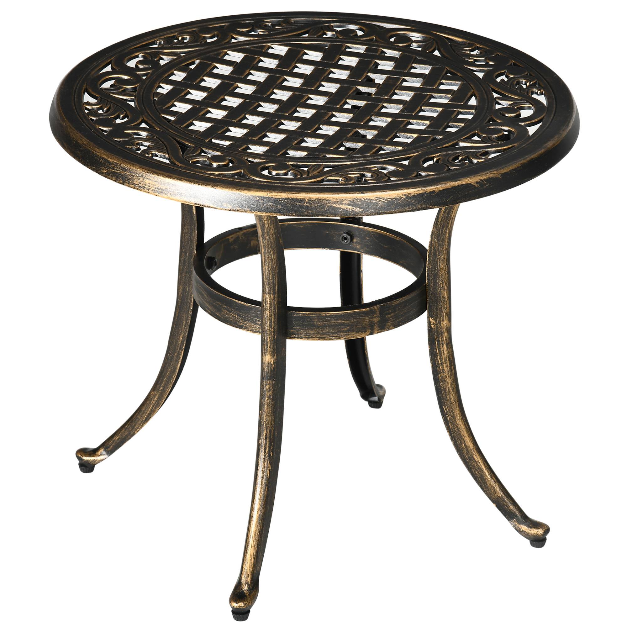 Table d'appoint extérieure aluminium moulé 60 x 60 x 52.5 cm - PANGIVO - Image 1