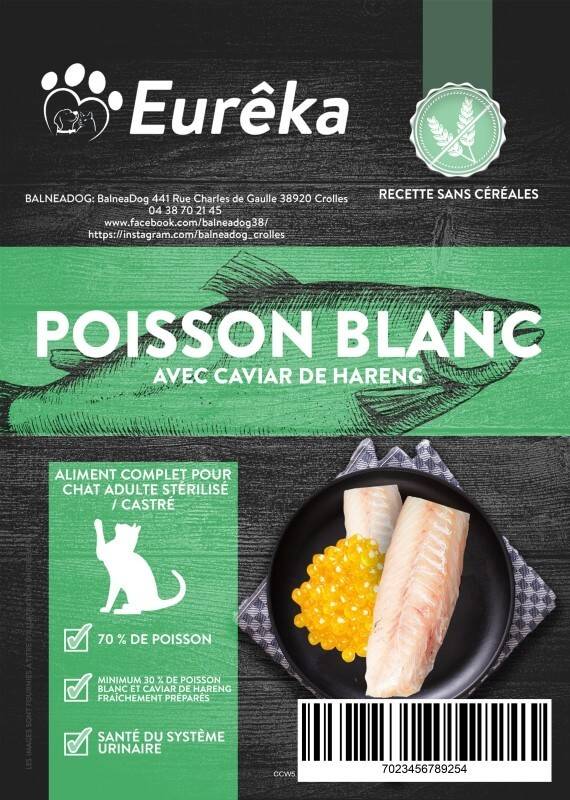 Croquettes chat adulte holistic sans céréales - Poisson Blanc avec Caviar de Hareng - 1.5 Kg - Image 2