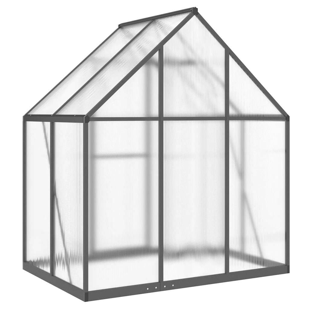 Serre de Jardin Polycarbonate Aluminium Protection Hivernage 1,93m² Anthracite - ComfortXL Outdoor Living - Image 5
