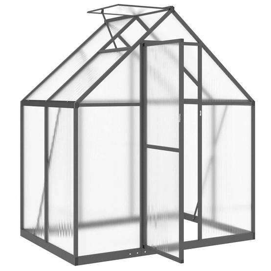 Serre de Jardin Polycarbonate Aluminium Protection Hivernage 1,93m² Anthracite - ComfortXL Outdoor Living - Image 6