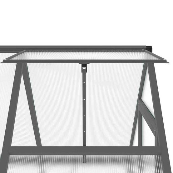 Serre de Jardin Polycarbonate Aluminium Protection Hivernage 1,93m² Anthracite - ComfortXL Outdoor Living - Image 9