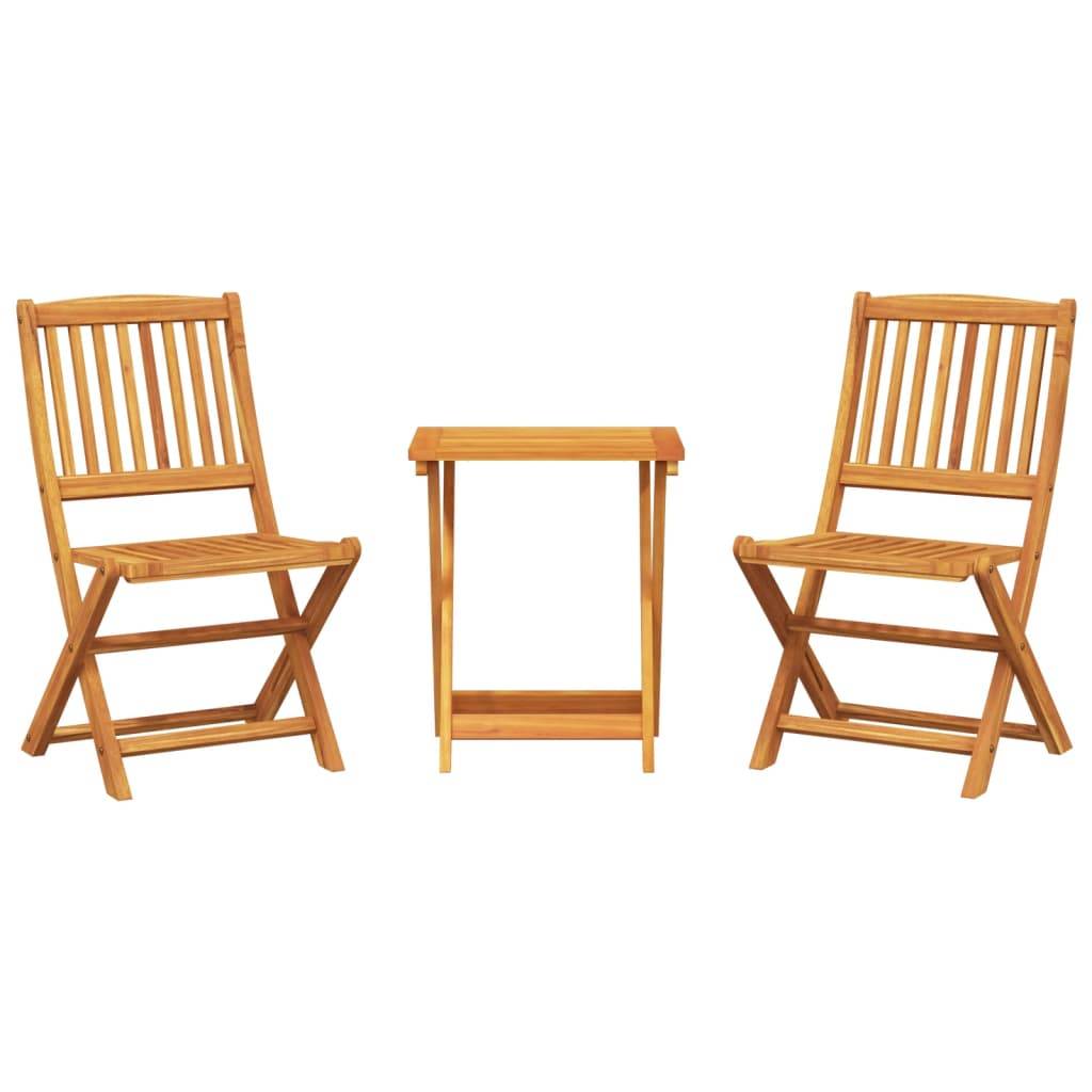 Maison Chic - Ensemble de 3 pcs table de jardin et chaises pliable - mobilier de jardin bois d'acacia massif-JU2856 - Image 1