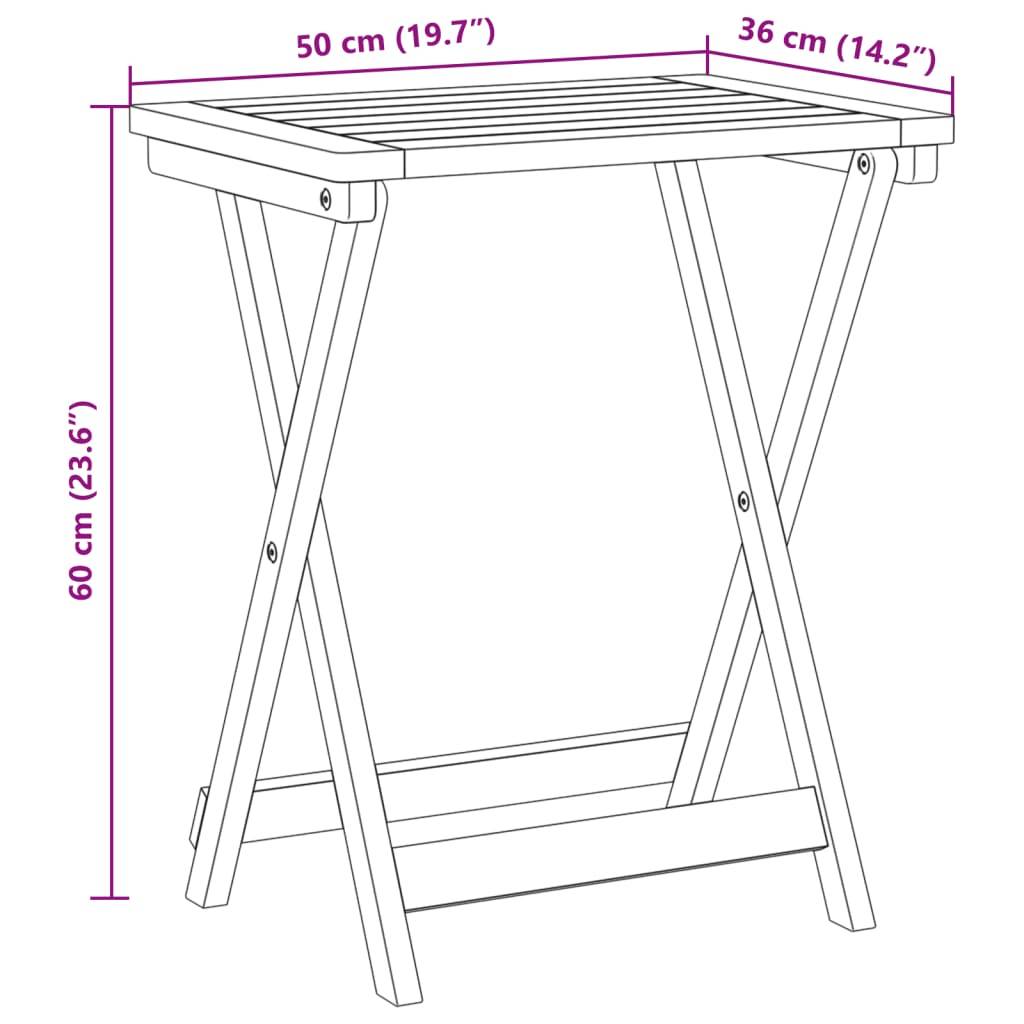 Maison Chic - Ensemble de 3 pcs table de jardin et chaises pliable - mobilier de jardin bois d'acacia massif-JU2856 - Image 10