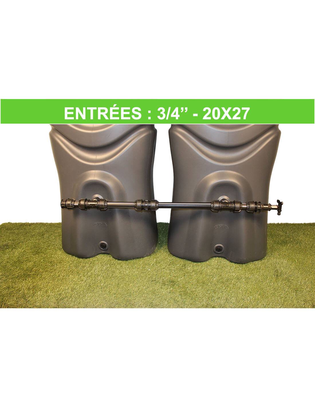 Kit de raccordement rigide pour récupérateurs d'eau de pluie (filetage 3/4" - 20x27)