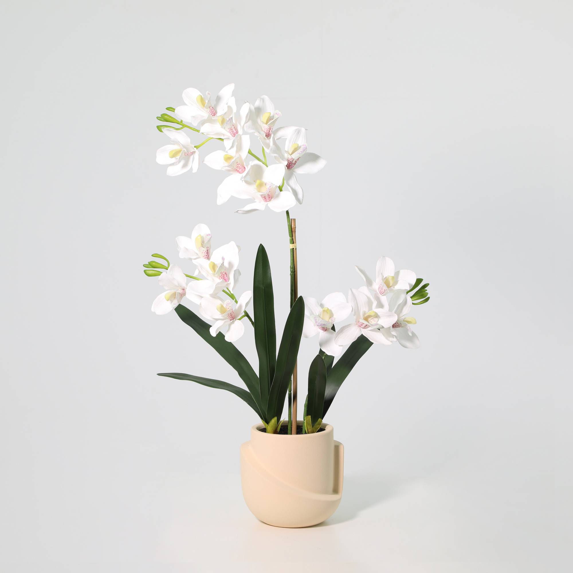 PANGIVO - Orchidée artificielle plastique blanc 25 x 25 x 71 cm - PANGIVO