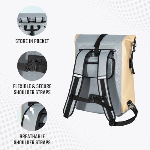 RADGEIST Lot De 2 Sacoches Vélo Porte-Bagages 23-28L - Imperméables Beige Sable