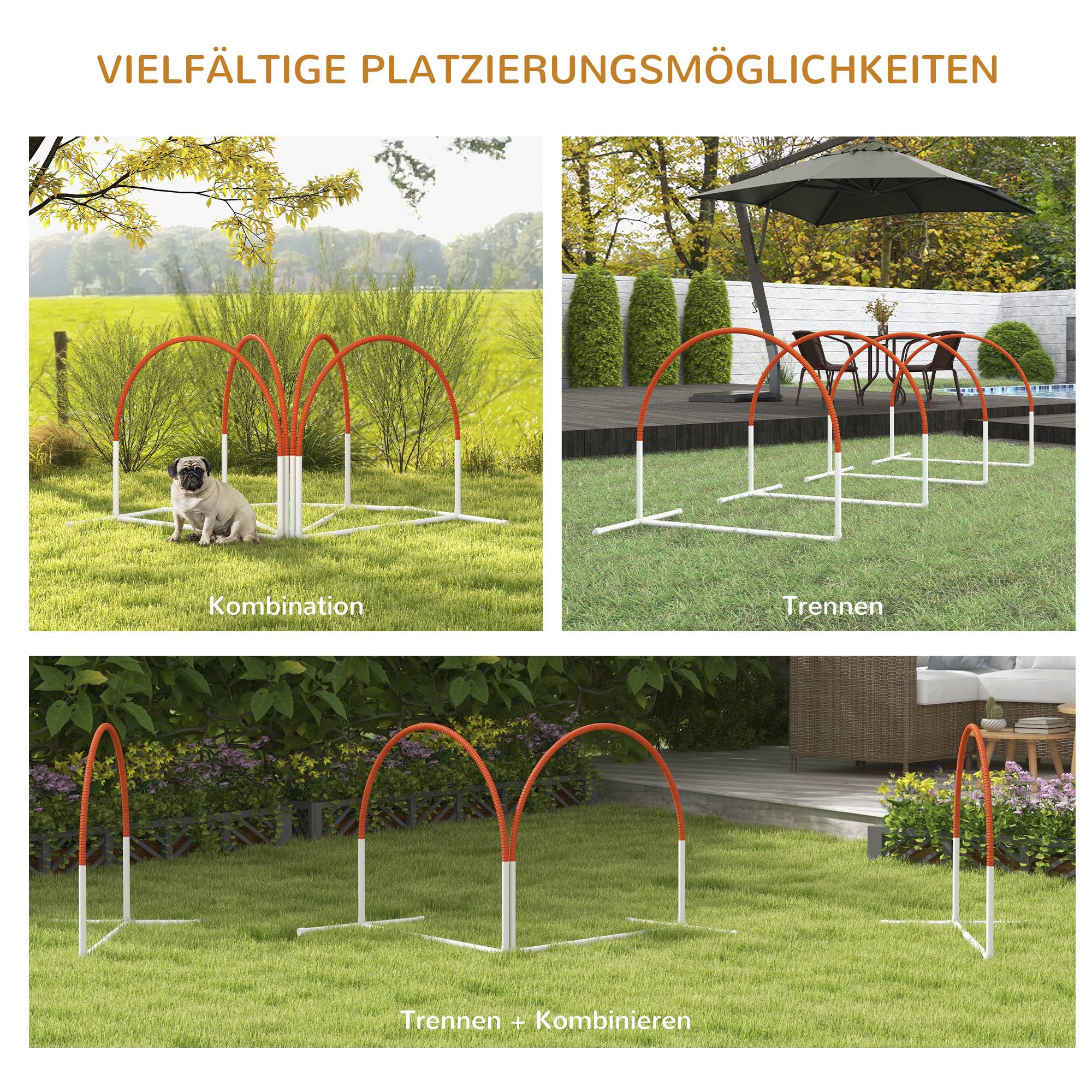 ComfortXL - Parcours agilité chien plastique 89 x 69 x 99 cm blanc orange pour dressage canin avec sac - ComfortXL Outdoor Living - Image 6