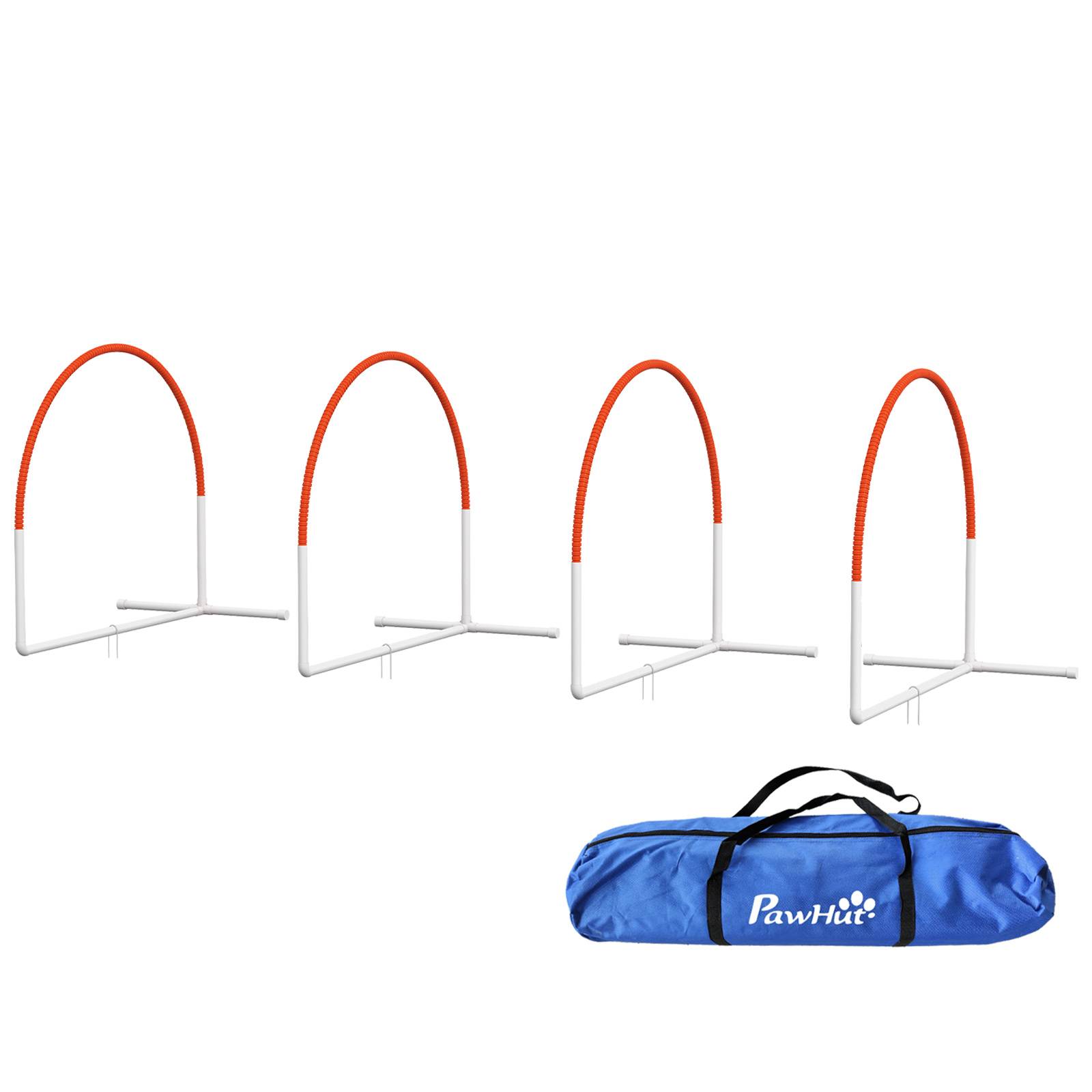 ComfortXL - Parcours agilité chien plastique 89 x 69 x 99 cm blanc orange pour dressage canin avec sac - ComfortXL Outdoor Living - Image 2