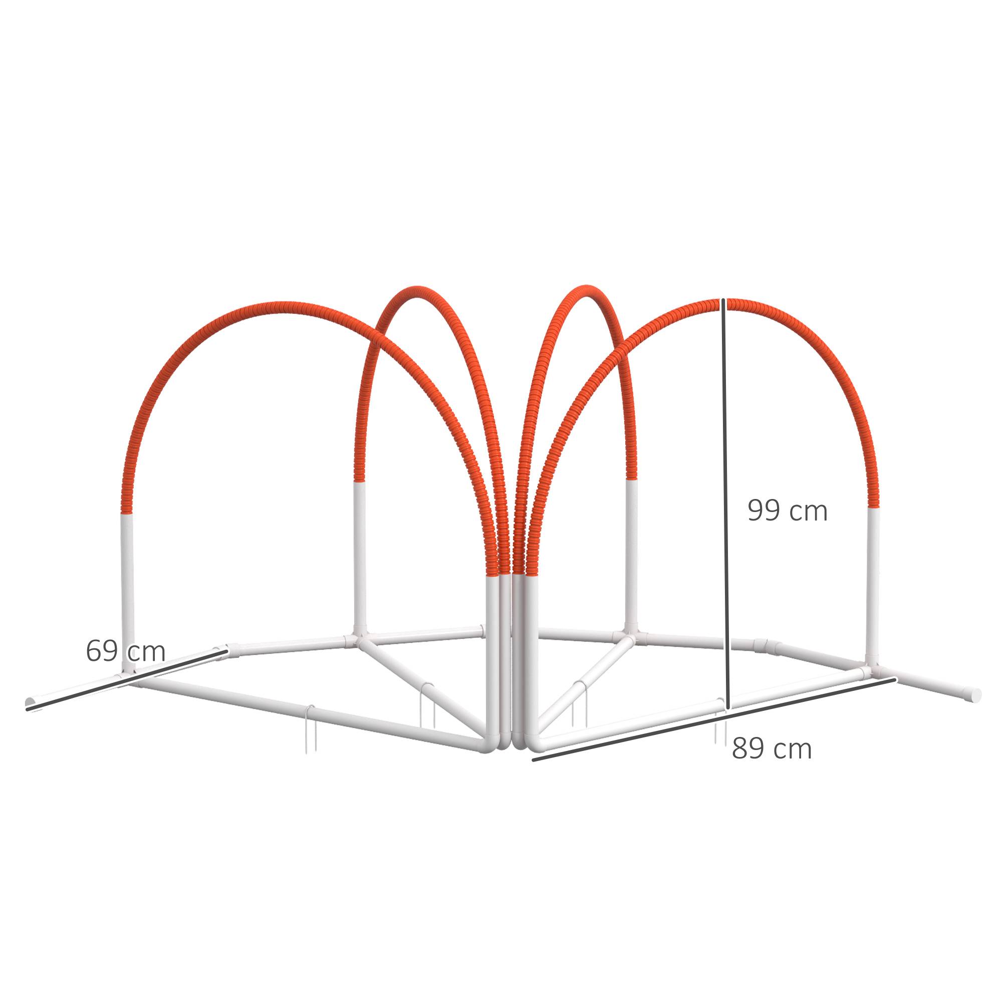 ComfortXL - Parcours agilité chien plastique 89 x 69 x 99 cm blanc orange pour dressage canin avec sac - ComfortXL Outdoor Living - Image 5