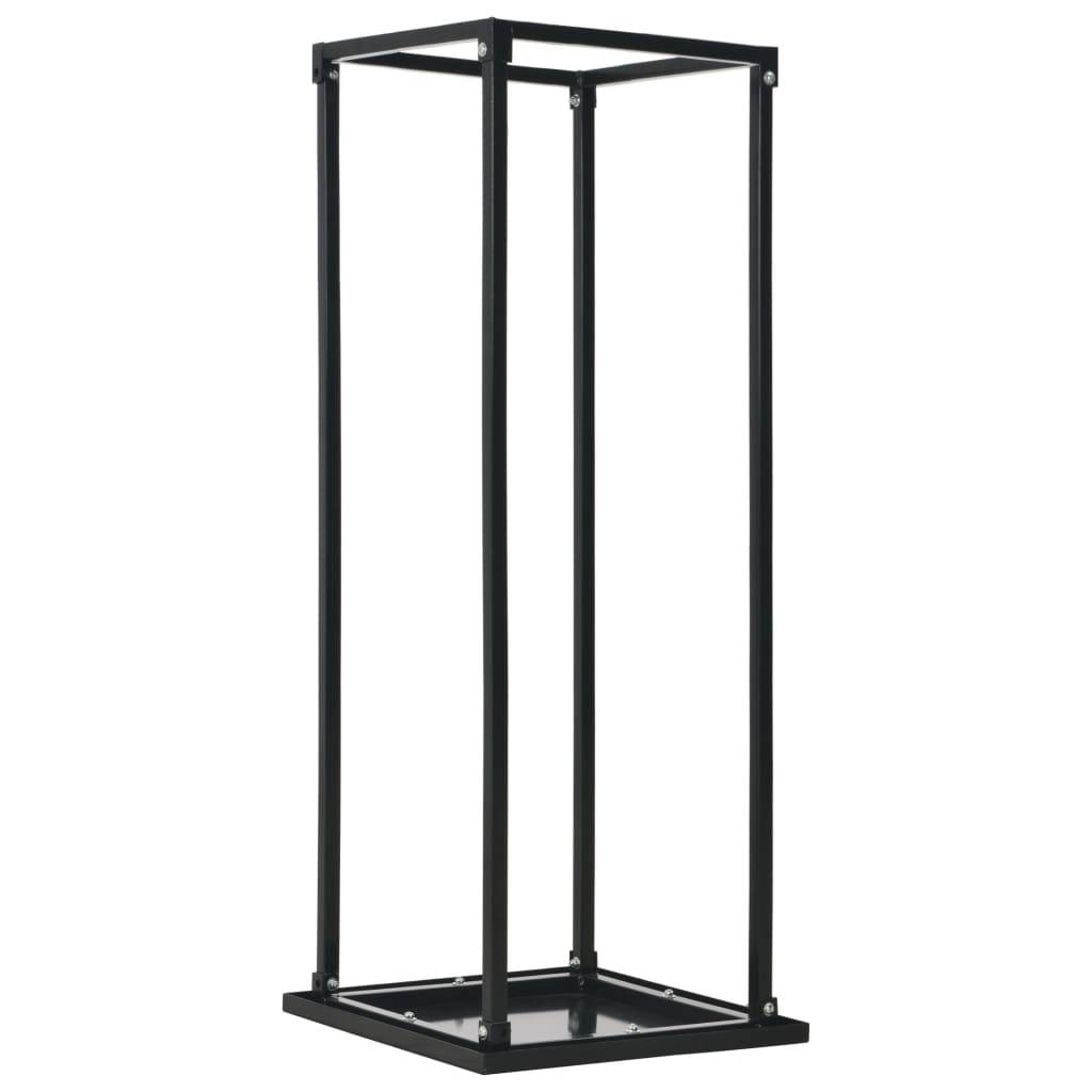 Porte-bûches intérieur design vertical en acier noir pour cheminée 113 cm – ComfortXL Outdoor Living - Image 1