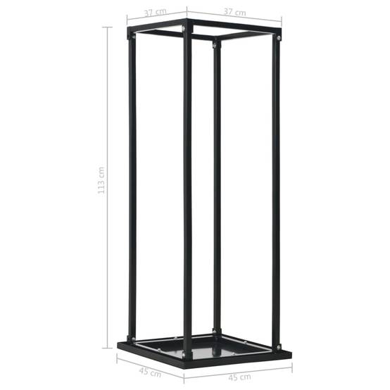 Porte-bûches intérieur design vertical en acier noir pour cheminée 113 cm – ComfortXL Outdoor Living - Image 6