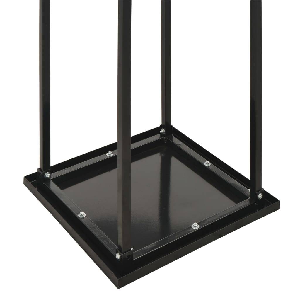 Porte-bûches intérieur design vertical en acier noir pour cheminée 113 cm – ComfortXL Outdoor Living - Image 5