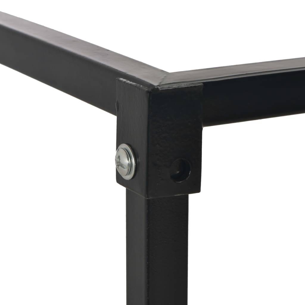 Porte-bûches intérieur design vertical en acier noir pour cheminée 113 cm – ComfortXL Outdoor Living - Image 4