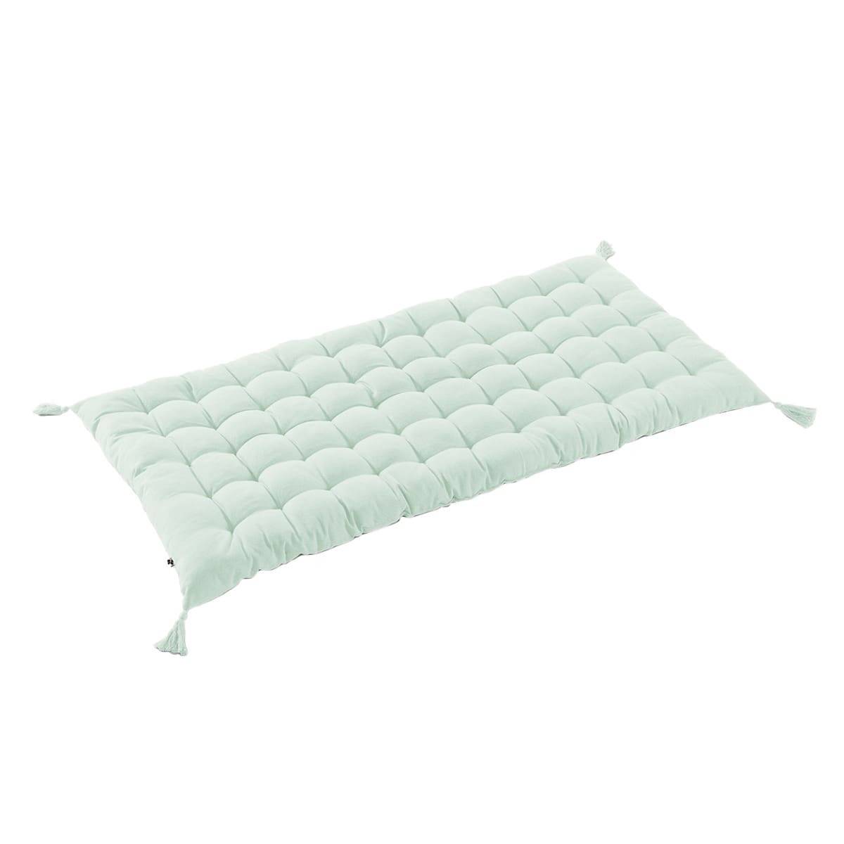 Matelas de Sol avec pompons 60x120cm Coton Coloris Menthe - SOPHIE - Image 1