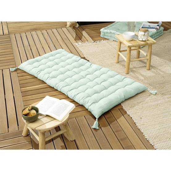 Matelas de Sol avec pompons 60x120cm Coton Coloris Menthe - SOPHIE - Image 2
