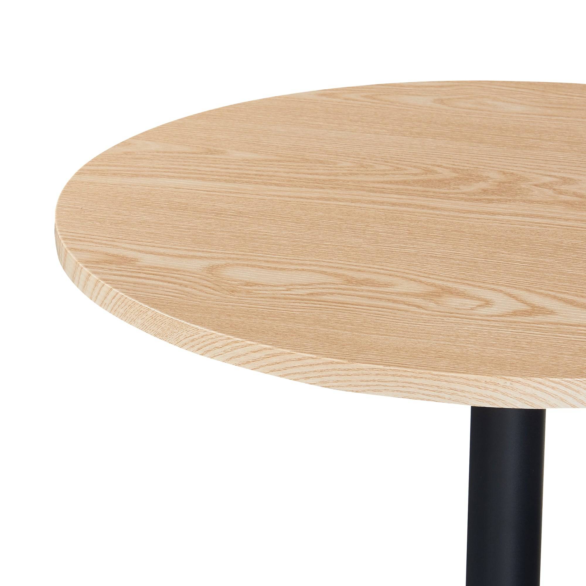 Table haute ronde 100 x 60 cm acier MDF noir - Image 4
