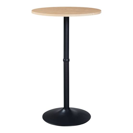 Table haute ronde 100 x 60 cm acier MDF noir - Image 1